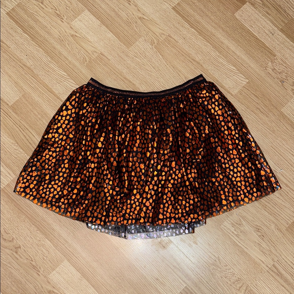 Stylish Kids' Orange and Black Skirt. Halloween Holiday